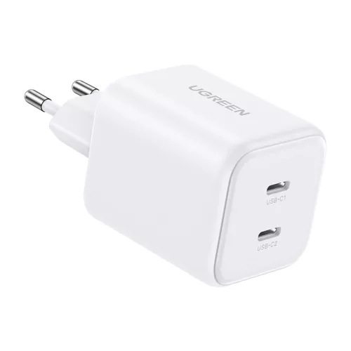 UGREEN X526 USB-C GaN kettős töltő, 45 W (fehér)