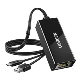   UGREEN CR110 USB-C–RJ45 Ethernet adapter, 100 Mbps (fekete)