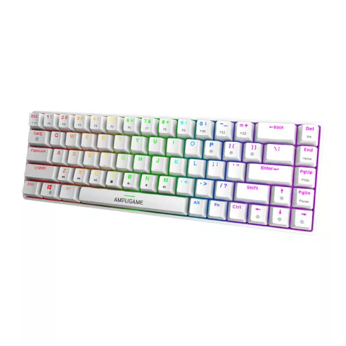 Fifine GK1W mechanikus billentyűzet, 65% RGB (fehér)