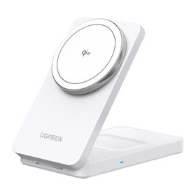   UGREEN W706 mágneses 2 az 1-ben vezeték nélküli töltő, MagSafe W706, 15W (fehér)