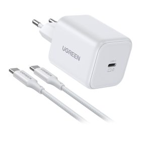   Ugreen X524 USB-C fali töltő, GaN, 45 W + 1 m kábel (fehér)