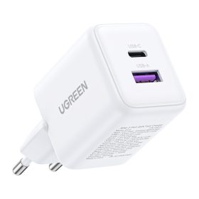 Ugreen X516 USB + USB-C fali töltő, GaN, 30 W (fehér)